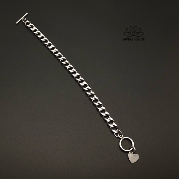 Toggle Clasp Curb Chain Bracelet | Stainless Steel - Picture 5 of 10